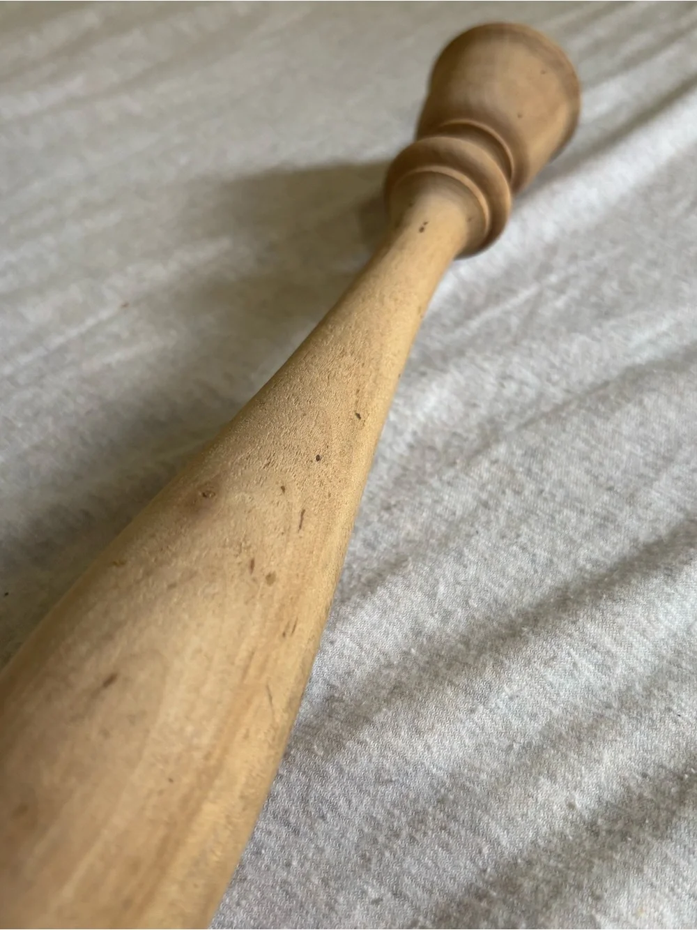 Sculptural Natural Wood Turned Candlestick Holder 11” Primitive Rustic Decor
